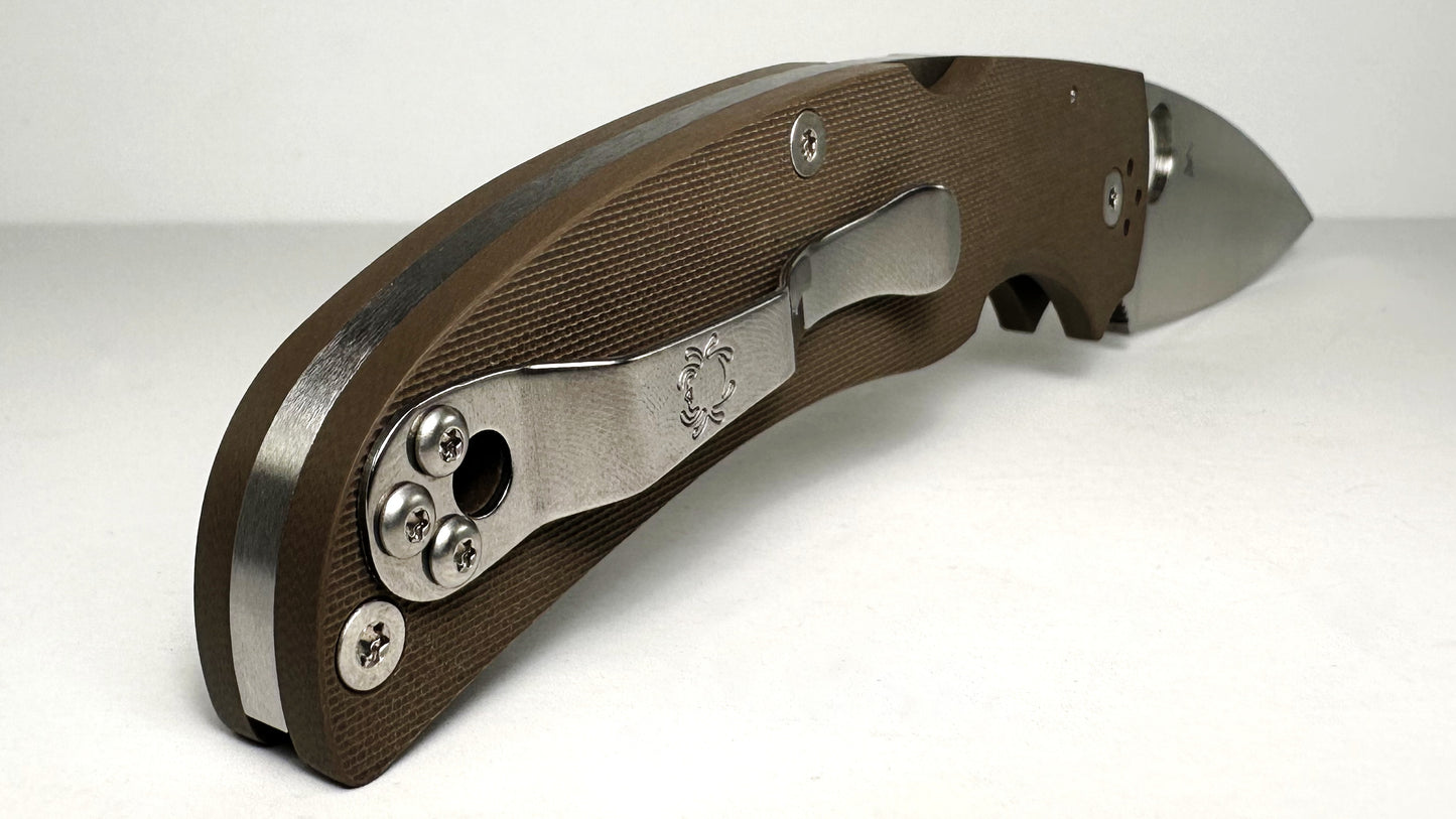 Spyderco Native Chief Sprint Run LNIB C244GPDBN - Satin Bohler M390 Blade & Brown G-10 Handle Scales - Lockback w/ 4.08" Blade & 4-Way Satin Pocket Clip | Made in Golden, Colorado U.S.A. Earth