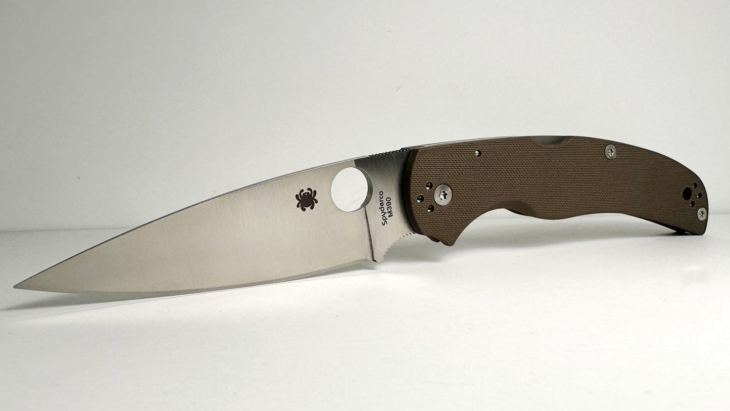 Spyderco Native Chief Sprint Run LNIB C244GPDBN - Satin Bohler M390 Blade & Brown G-10 Handle Scales - Lockback w/ 4.08" Blade & 4-Way Satin Pocket Clip | Made in Golden, Colorado U.S.A. Earth