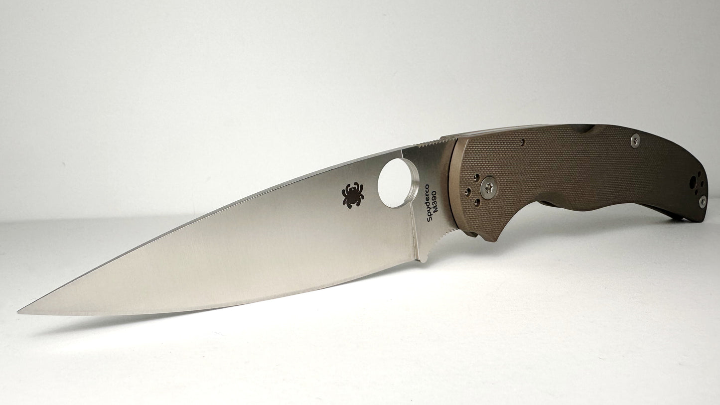 Spyderco Native Chief Sprint Run LNIB C244GPDBN - Satin Bohler M390 Blade & Brown G-10 Handle Scales - Lockback w/ 4.08" Blade & 4-Way Satin Pocket Clip | Made in Golden, Colorado U.S.A. Earth