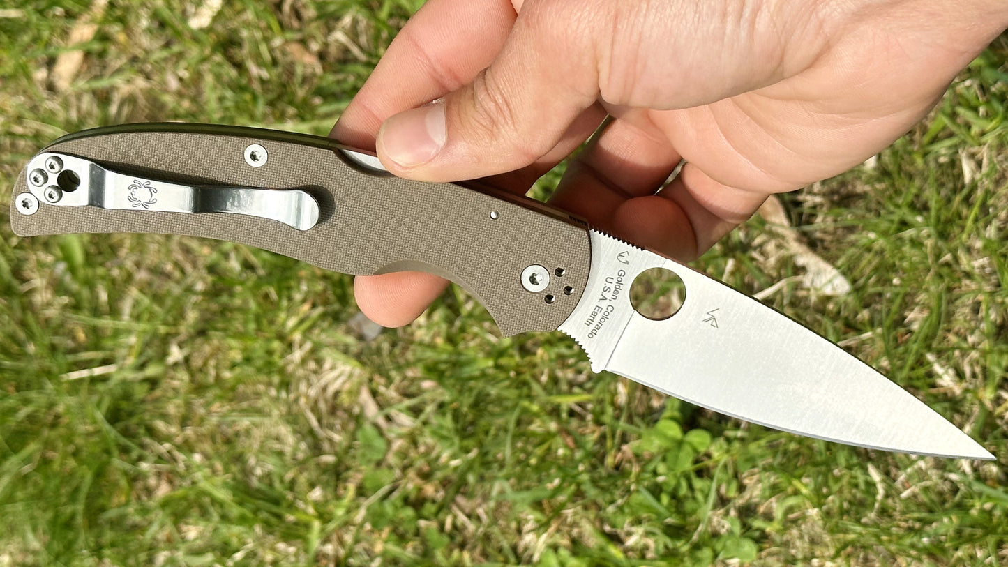 Spyderco Native Chief Sprint Run LNIB C244GPDBN - Satin Bohler M390 Blade & Brown G-10 Handle Scales - Lockback w/ 4.08" Blade & 4-Way Satin Pocket Clip | Made in Golden, Colorado U.S.A. Earth