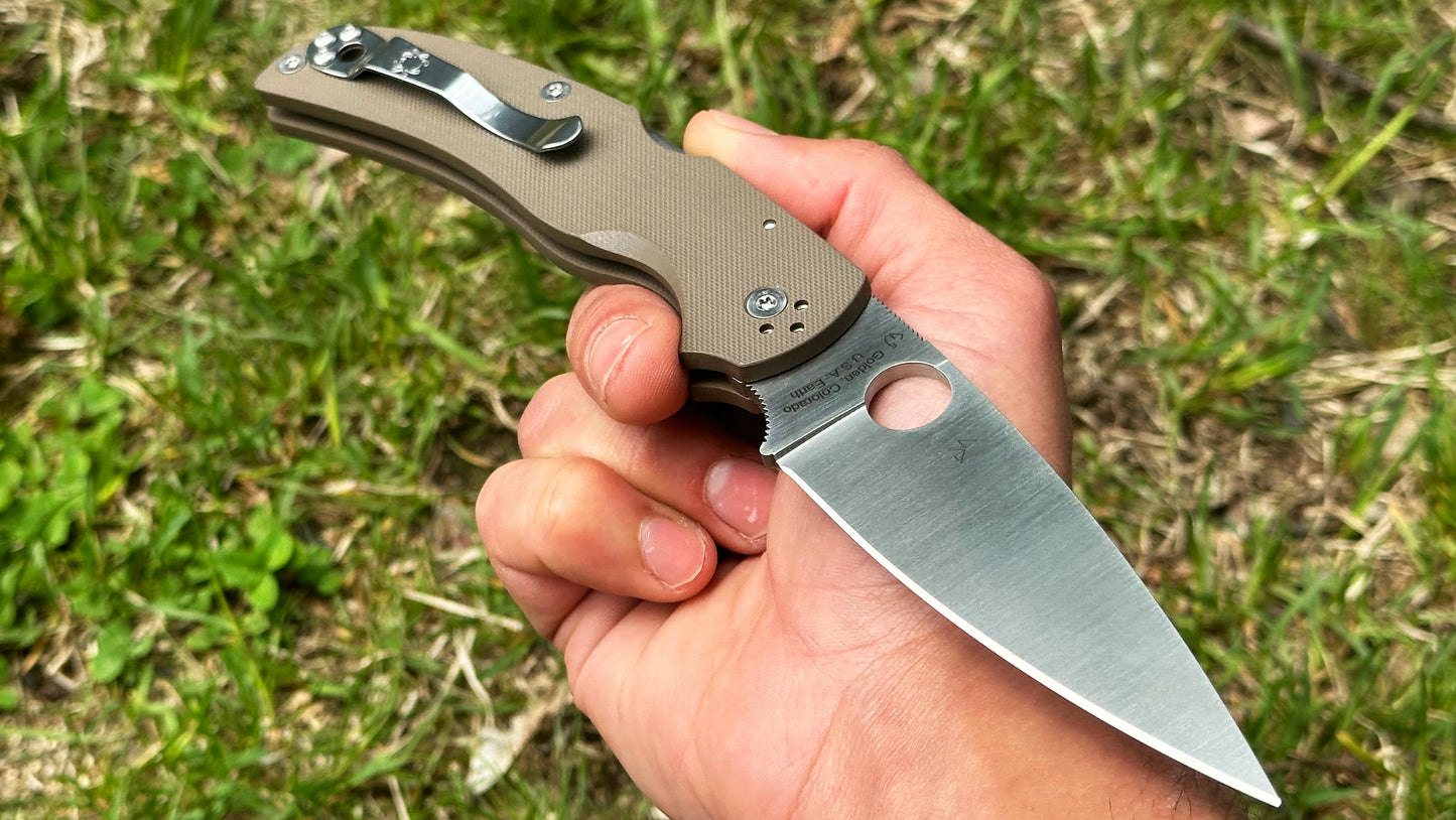 Spyderco Native Chief Sprint Run LNIB C244GPDBN - Satin Bohler M390 Blade & Brown G-10 Handle Scales - Lockback w/ 4.08" Blade & 4-Way Satin Pocket Clip | Made in Golden, Colorado U.S.A. Earth