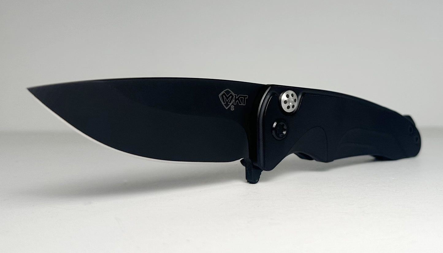 Medford Knife & Tool Smooth Criminal Pre-Owned - Black PVD Coated CPM-S35VN Drop Point Blade & Aluminum Handle - Button Lock w/ Flipper Tab | Made in USA
