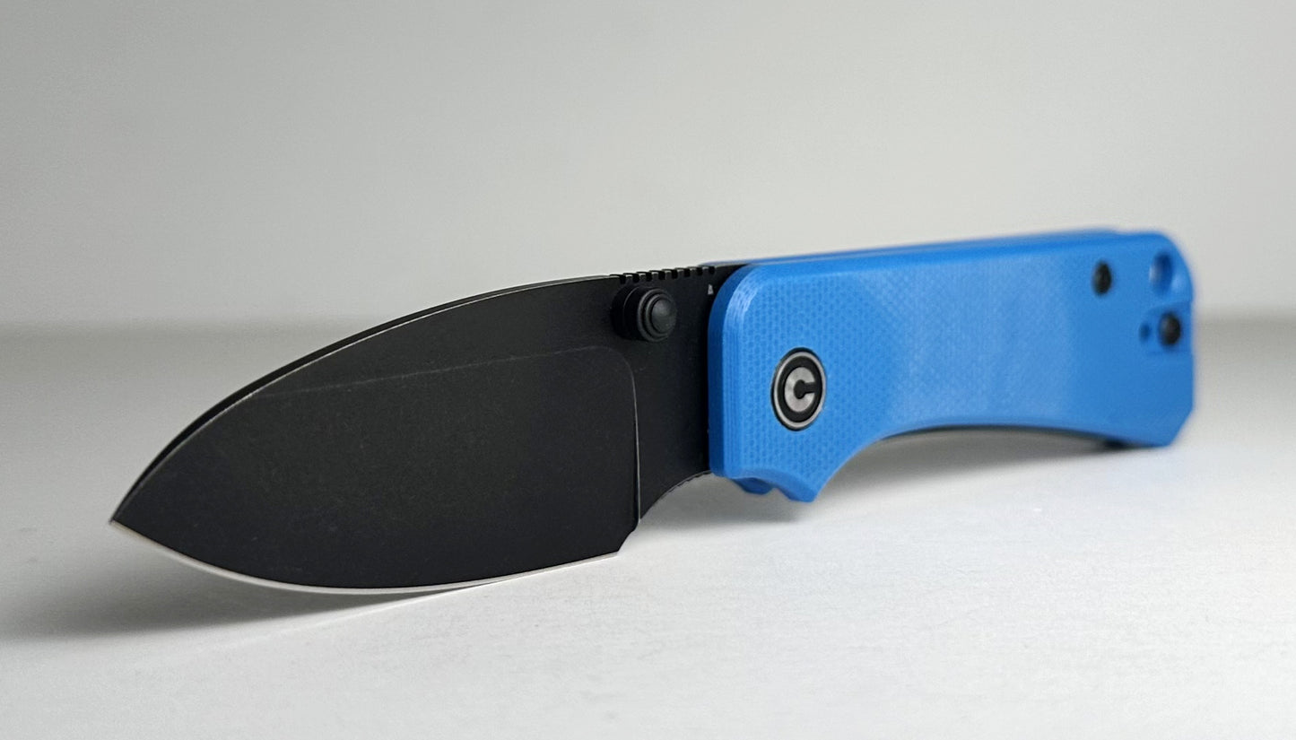 CIVIVI Baby Banter C19068S-3 Pre-Owned - Black Stonewash 2.34" Nitro-V Drop Point Blade & Blue G-10 Handle - Liner Lock w/ Dual Studs | Made in China