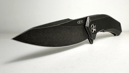 Zero Tolerance 0095BW Flipper Pre-Owned NO BOX - CPM-S35VN 3.6" Black-Washed Harpoon-Style Blade & Titanium Handle - Ti Frame Lock w/ Flipper Tab | Made in USA