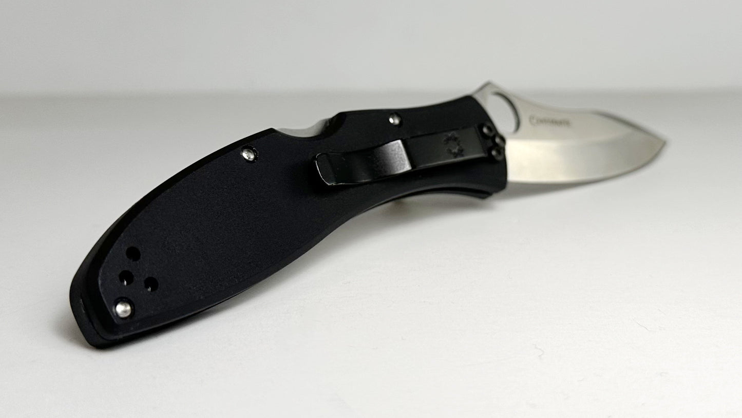 Spyderco Centofante 3 C66PBK3 Pre-Owned -Satin VG-10 Modified Blade & Black FRN Handle Scales - Lockback Manual w/ Round Thumb Hole | Made in Japan