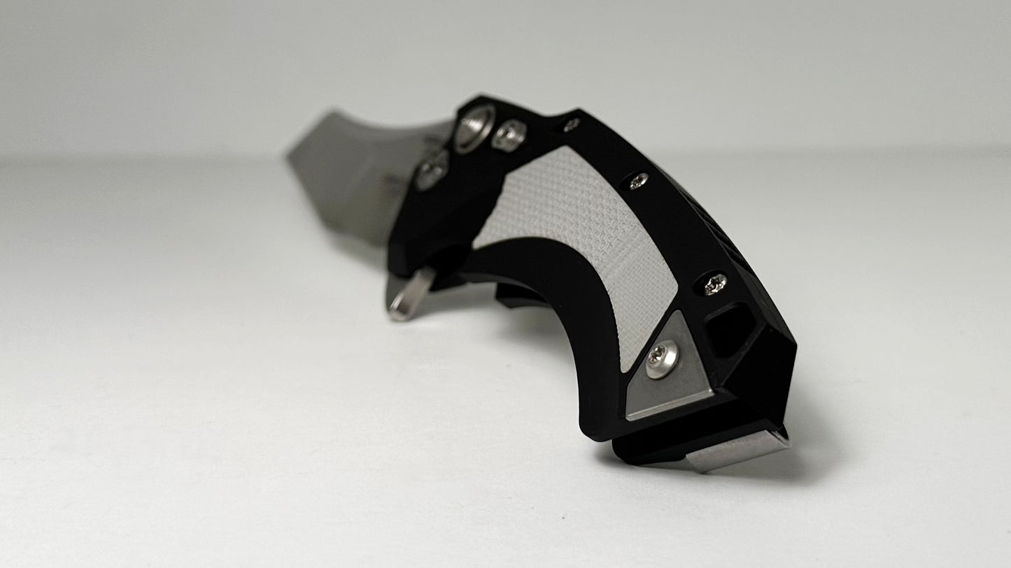 Hogue Knives X5 Manual Flipper Limited Edition 34566-LIM LNIB - Tumbled 3.5" CPM-154 Wharncliffe Blade & Black Aluminum Handle w/ Gray G-10 Inlay - Manual Button Lock Flipper - S/N 24 of 60