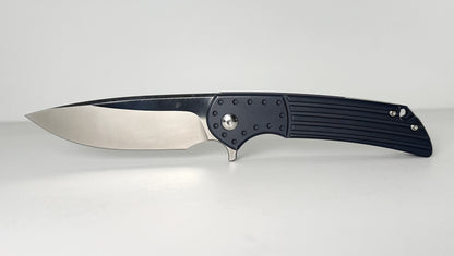 Massdrop DROP x Ferrum Forge Crux MDX-19710-6 #JL0056 Pre-Owned - Satin 3.4" CPM-S35VN Drop Point Blade & Blue Titanium Handle - Ti Frame Lock Flipper | Made in China by WE Knives
