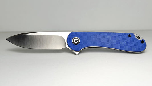CIVIVI Elementum C907F Pre-Owned - Satin 2.96" CPM-D2 Drop Point Blade & Blue G-10 Handle - Liner Lock w/ Flipper Tab | Made in China