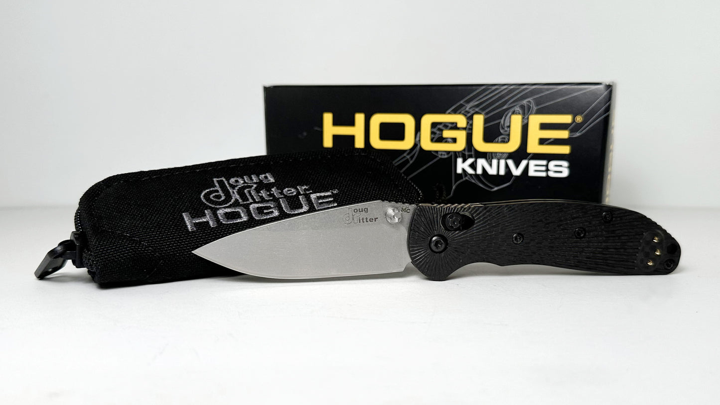 Hogue Doug Ritter Mini RSK MK1-G2 Pre-Owned LNIB 54120-EXLRSK - Tumbled CPM Magnacut Drop Point Blade & Carbon Fiber Handle - ABLE Lock Folder w/ Dual Studs | Made in USA