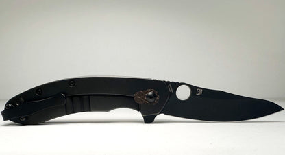 Spyderco | Brad Southard C156GPBBK PRE-OWNED Frame Lock Flipper - Black CTS-204P Blade - Aftermarket Natural Micarta & Black Titanium Handle | Taichung