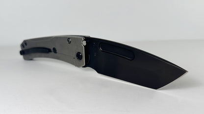 Medford Slim Midi Marauder Pre-Owned - Black PVD 3.7" CPM-S35VN Tanto Blade & Tumbled Titanium Frame Lock Handle - Black PVD Pocket Clip & Hardware | Made in USA