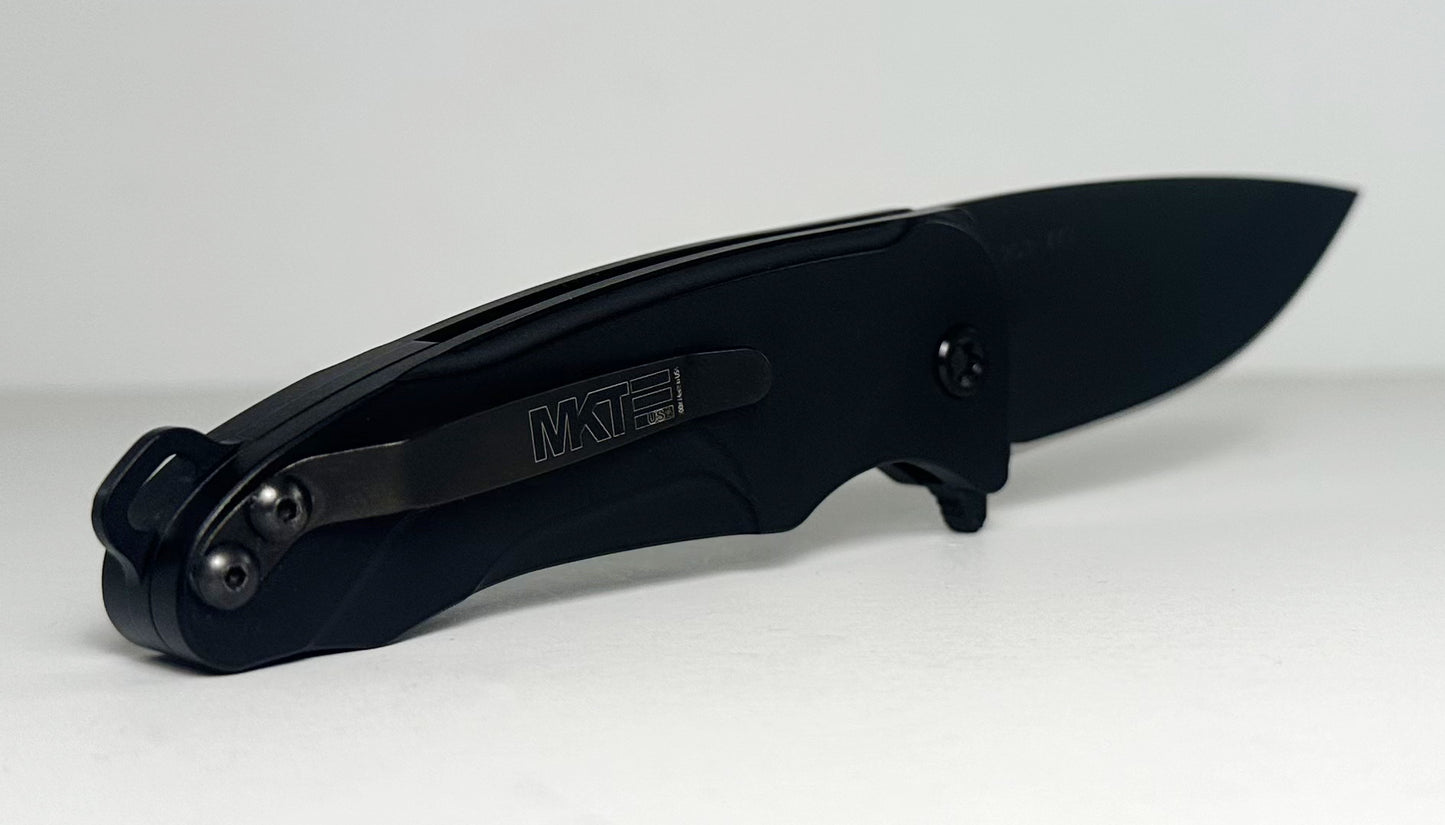 Medford Knife & Tool Smooth Criminal Pre-Owned - Black PVD Coated CPM-S35VN Drop Point Blade & Aluminum Handle - Button Lock w/ Flipper Tab | Made in USA