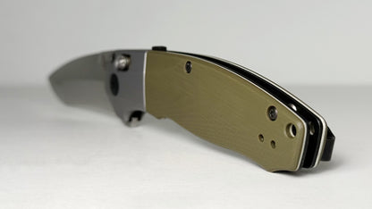 Benchmade Vector AXIS Assist 496 Pre-Owned & Used - Satin CPM-20CV 3.6" Compound Modified Blade & Green G-10 Handle Scales - Spring-Assisted Flipper w/ Spine-Side Lock | Made in USA