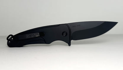 Medford Knife & Tool Smooth Criminal Pre-Owned - Black PVD Coated CPM-S35VN Drop Point Blade & Aluminum Handle - Button Lock w/ Flipper Tab | Made in USA