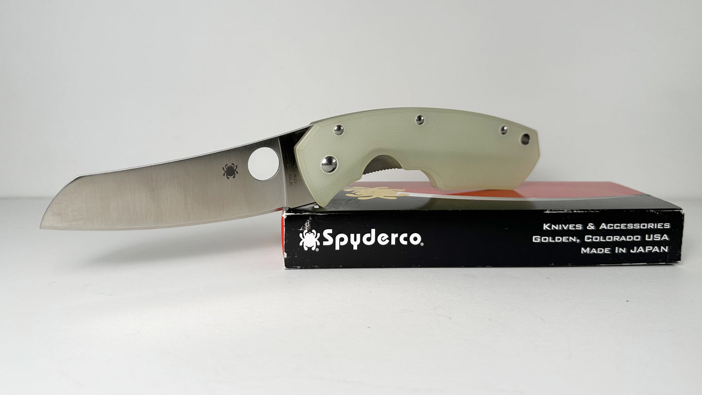 Spyderco Rock Lobster BHQ Exclusive C126GM4P Pre-Owned LNIB - Satin CPM M4 Sheepsfoor Blade & Jade G-10 Handle Scales - Liner Lock w/ 3.75" Blade | Jens Anso | Made in Seki City, Japan