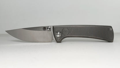 Chaves Knives RCK9 Exclusive PRE-OWNED - Satin Bohler M390 Drop Point Blade & Milled Titanium Frame Lock Handle - Skull & Secondary Clip Included