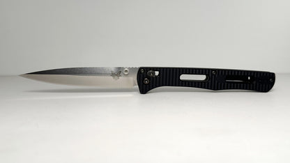 Benchmade Fact 417 Pre-Owned 1st Prod. - Satin 3.95" CPM-S30V Spear Point Blade & Black Grooved Aluminum Handle Scales - AXIS Bar Lock Folder w/ Dual Studs | Made in USA