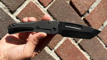 Medford Slim Midi Marauder Pre-Owned - Black PVD 3.7" CPM-S35VN Tanto Blade & Tumbled Titanium Frame Lock Handle - Black PVD Pocket Clip & Hardware | Made in USA