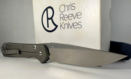 Chris Reeve Knives Sebenza 31 Large PRE-OWNED Drop Point in Stonewashed CPM S45VN | Sandblasted 6AL4V Titanium Frame Lock Handle